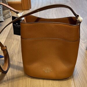 Kate Spade Tan Leather small bucket Bag and wallet